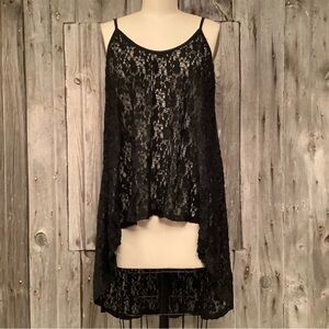 rue21 Black High-Low Sleeveless Lace Blouse NEW NWT